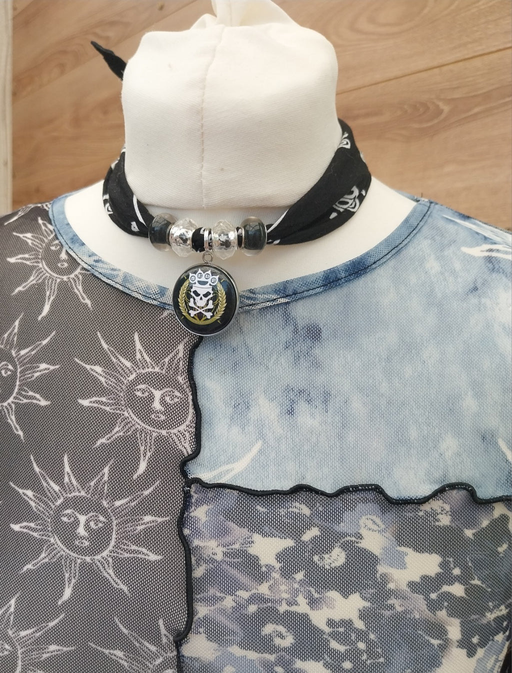 Five Finger Death Punch  Bandana Choker Necklace Handmade  Festival Metalhead