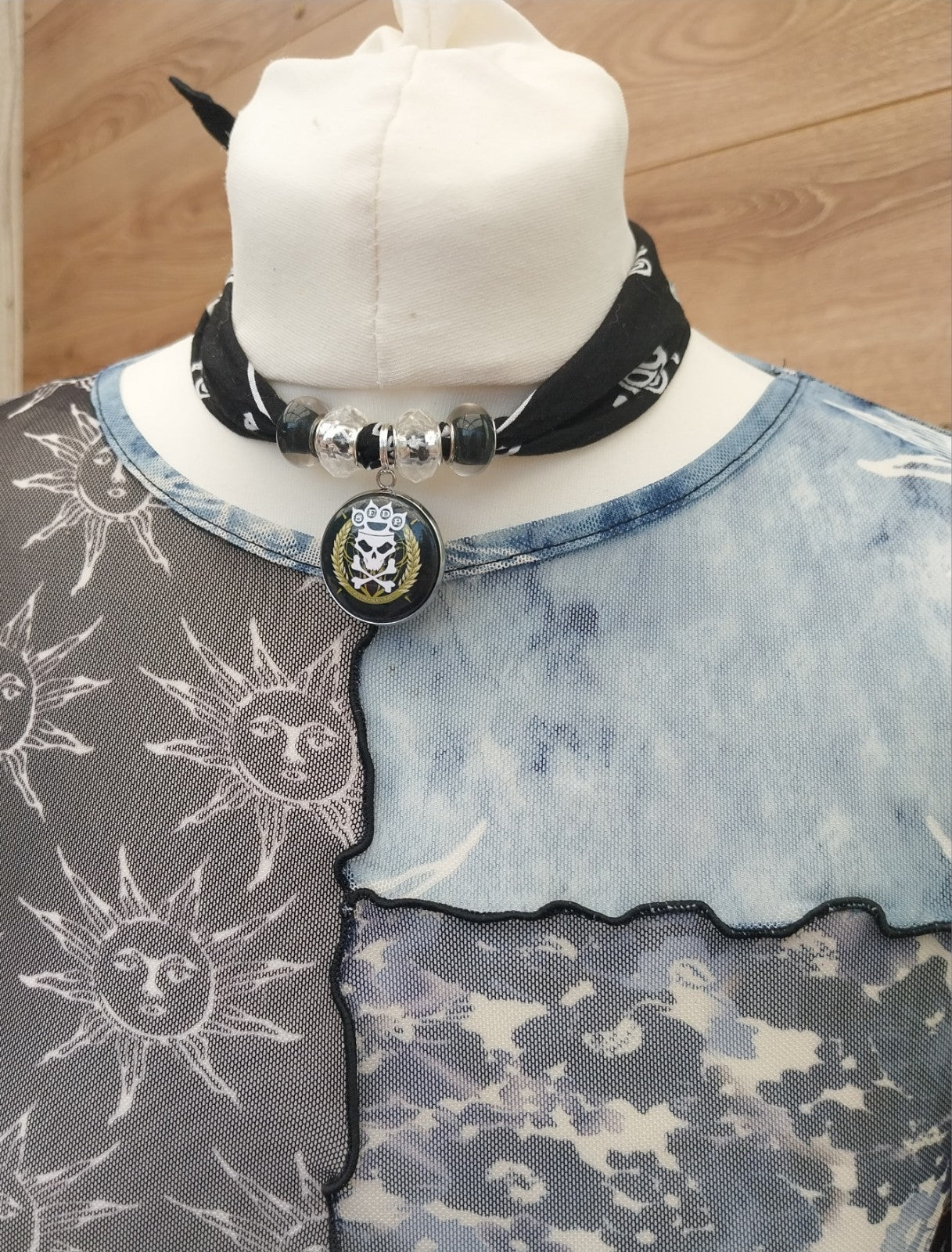 Five Finger Death Punch  Bandana Choker Necklace Handmade  Festival Metalhead