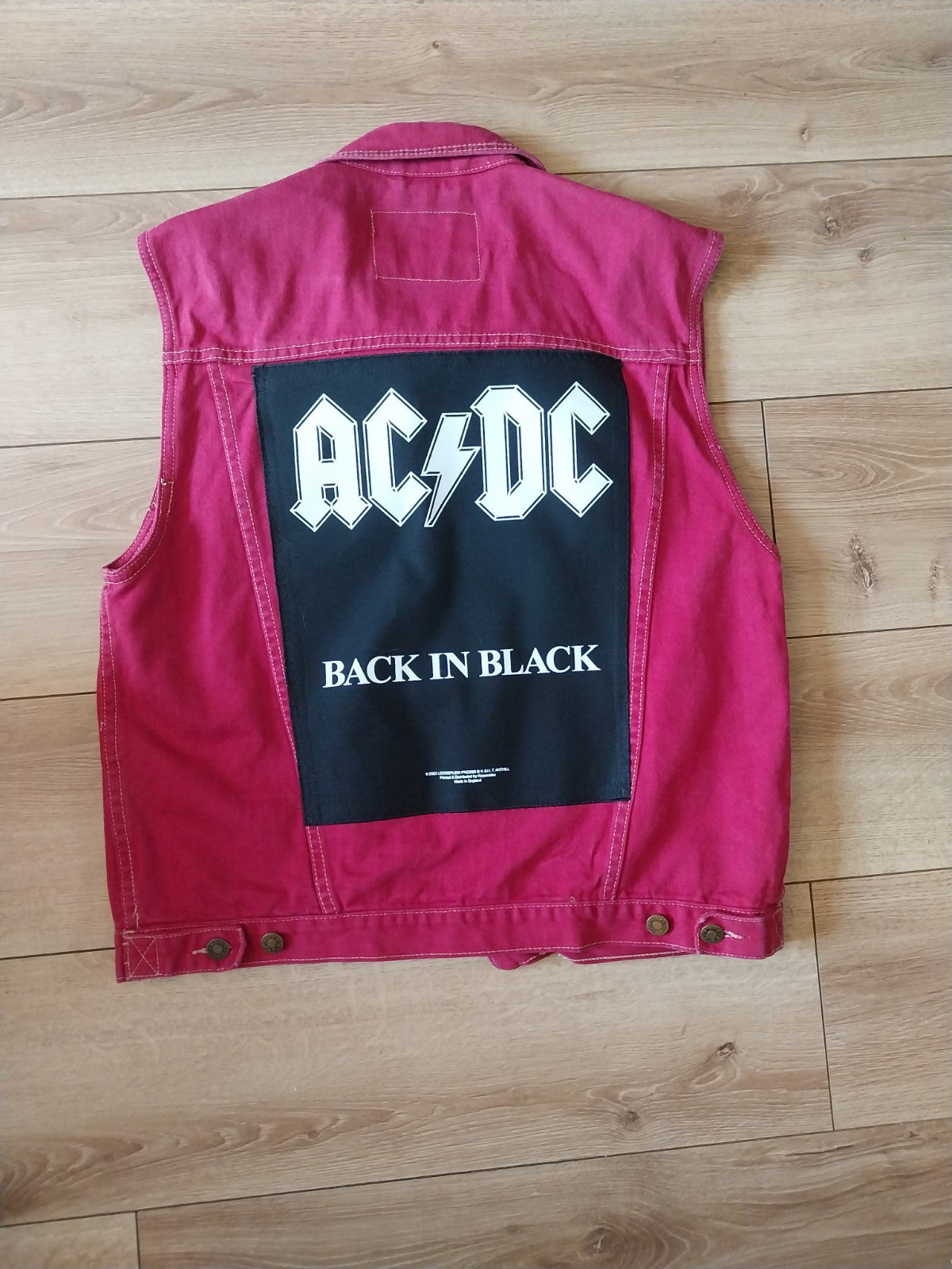 ACDC Reworked  vintage denim waistcoat  Size Small Festival Metalhead