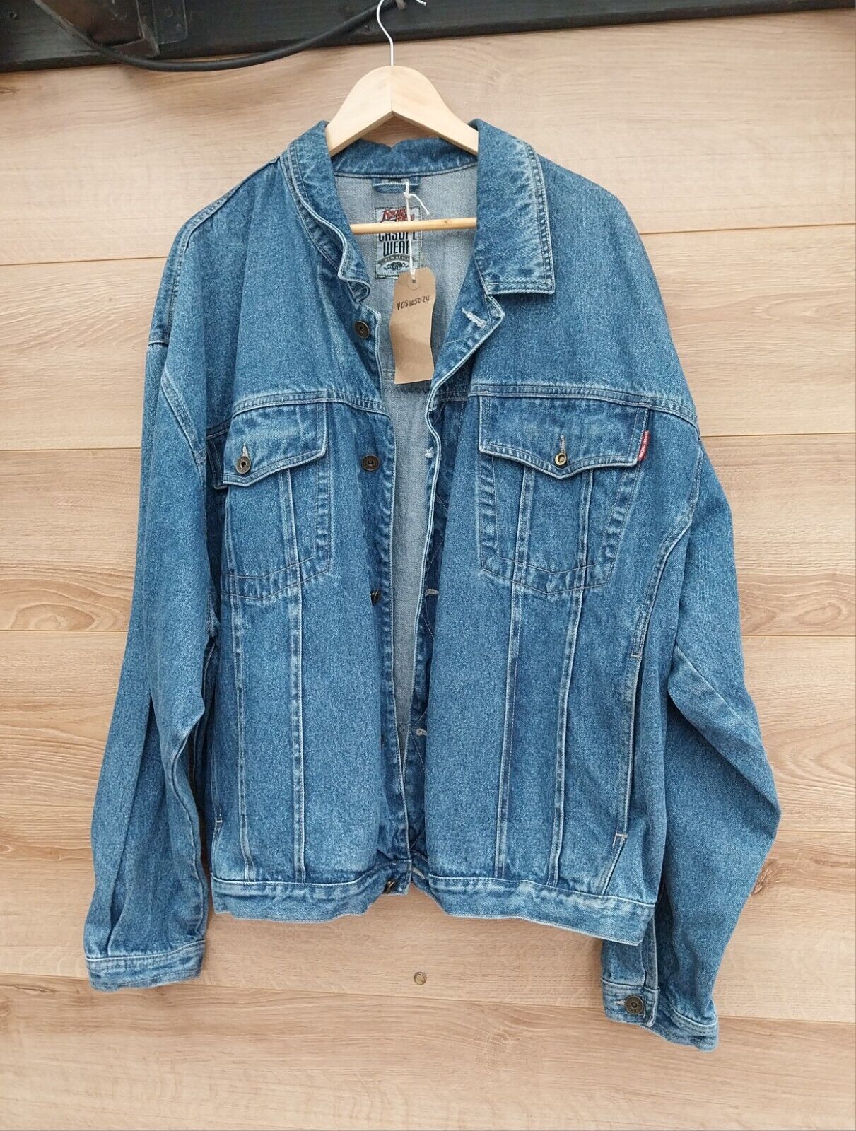 Reworked vintage blue denim jacket with Metallica on back Size XXL