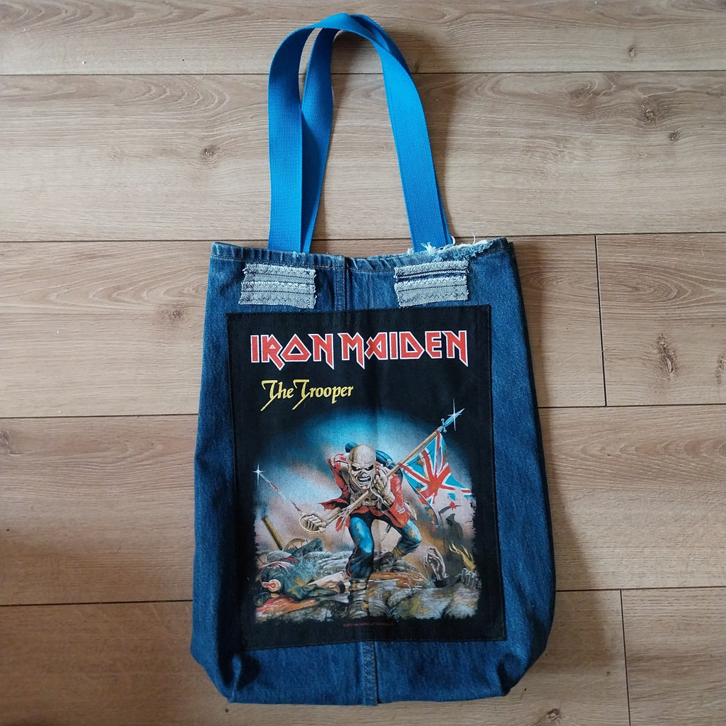 Iron Maiden Metalhead Handmade Denim Tote Bag Festival