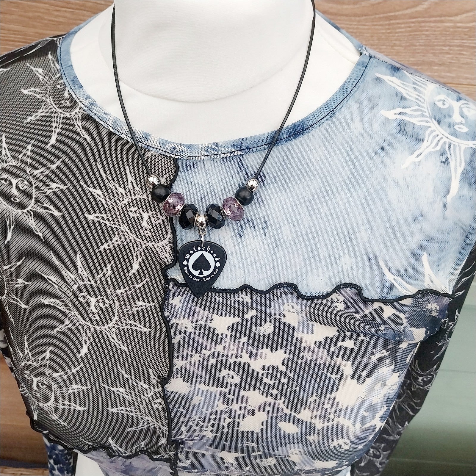 Handmade Motorhead guitar plectrum necklace Metalhead Festival