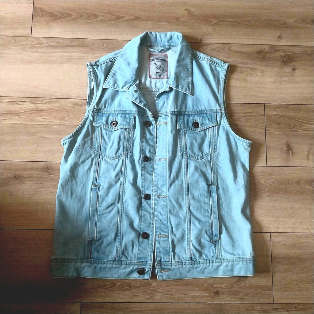 Iron Maiden denim Battle Jacket  Size Large Can I Play With Madness Festival