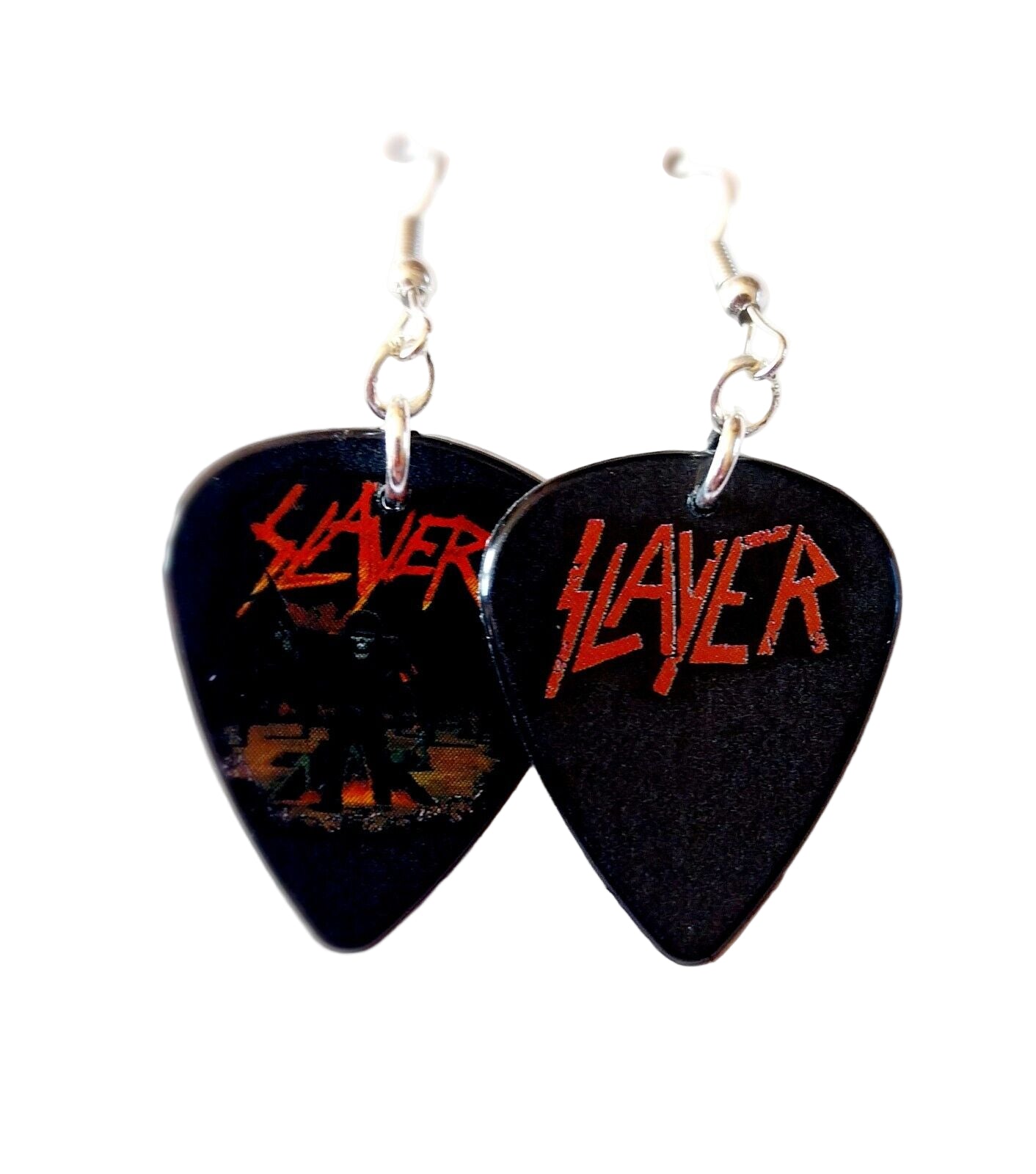 Handmade Slayer  Plectrum Earings Metal head Biker