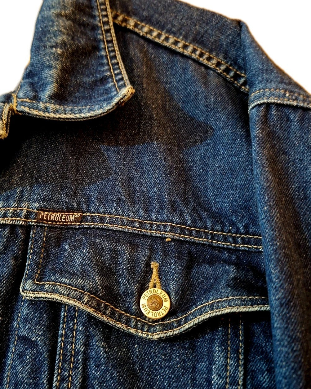 Reworked Vintage denim jacket with Ironman  on back Size Large  Festival