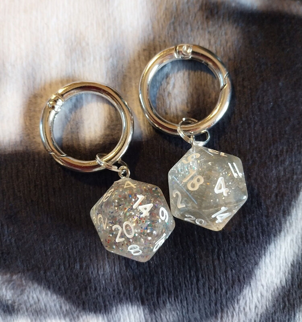 D20 Dice Glitter boot charms for goth emo punk