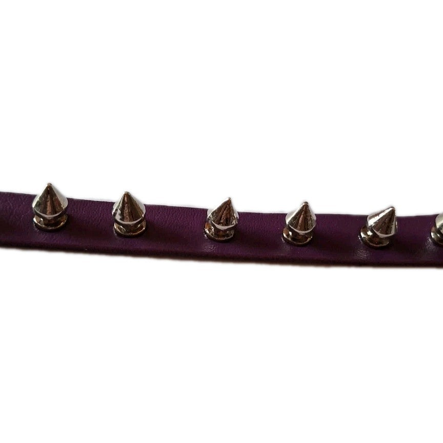 Spike Stud Punk Bracelet Cuff Goth Alternative Festival PU Leather Purple
