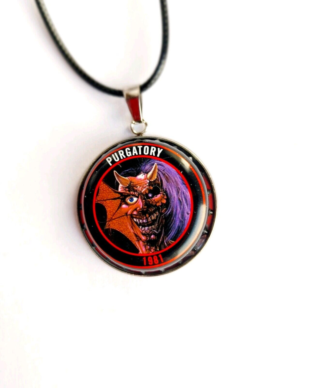 Handmade Iron Maiden bottle top  Necklace Purgatory 1981