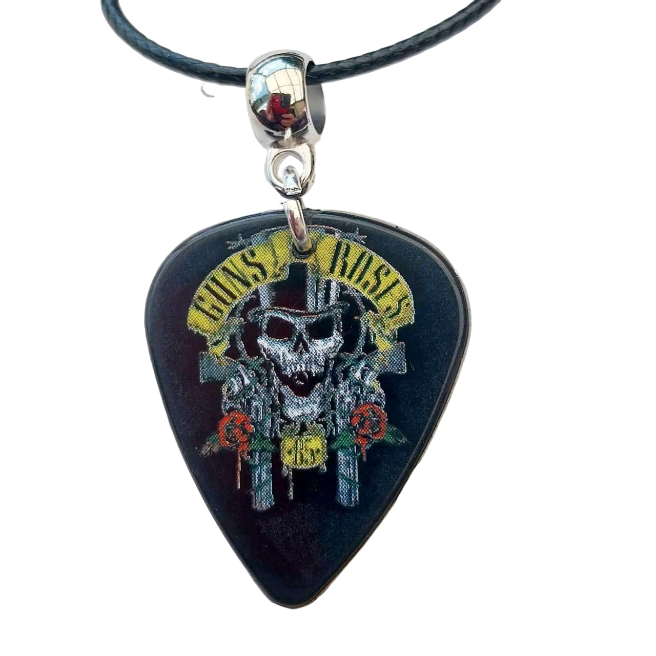 Handmade Guns & Roses gutiar plectrum necklace