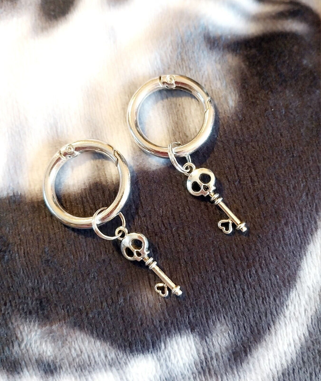 Skull  Key boot charms for goth emo punk