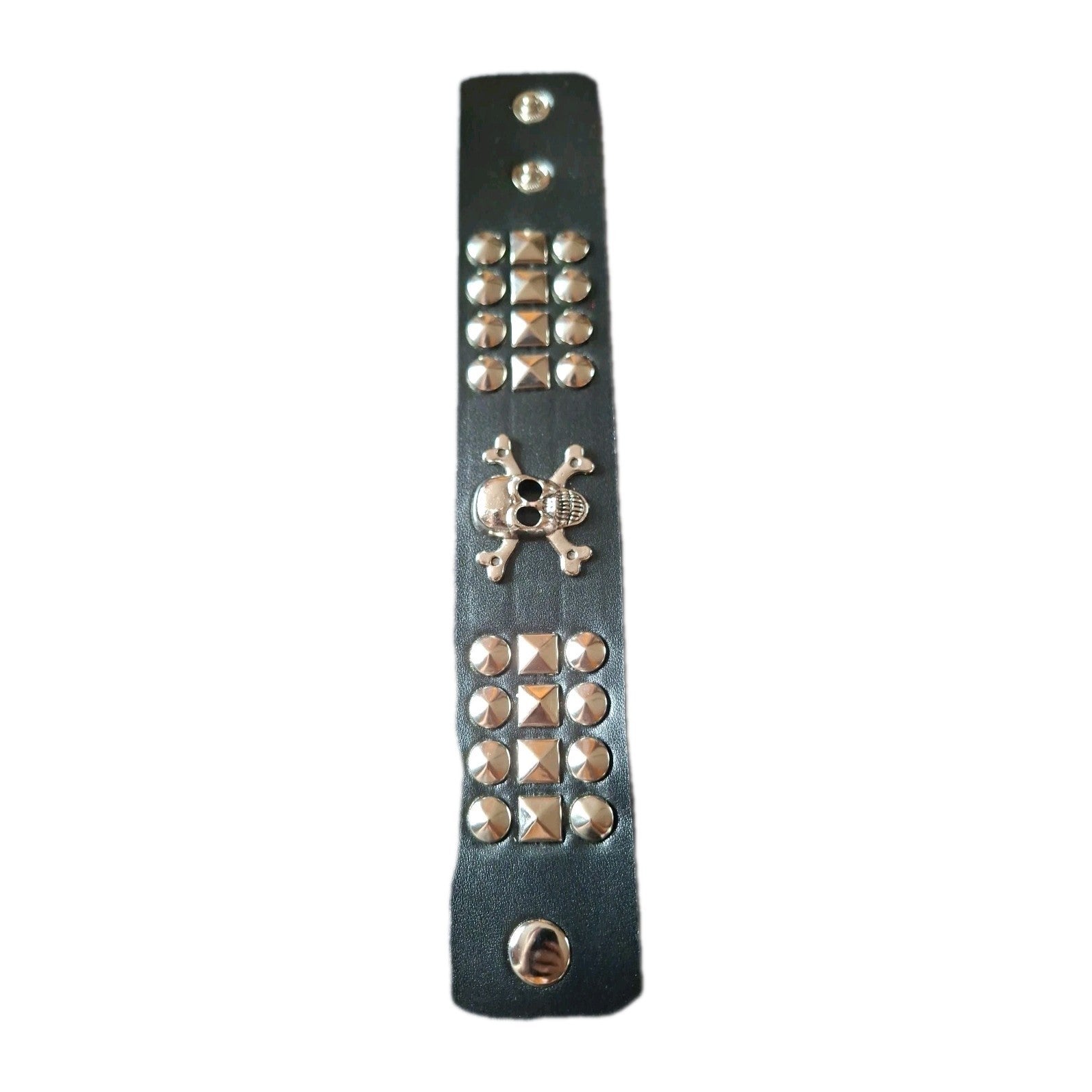 Skull Stud Punk  Bracelet Cuff Goth Emo PU Leather Festival Alternative