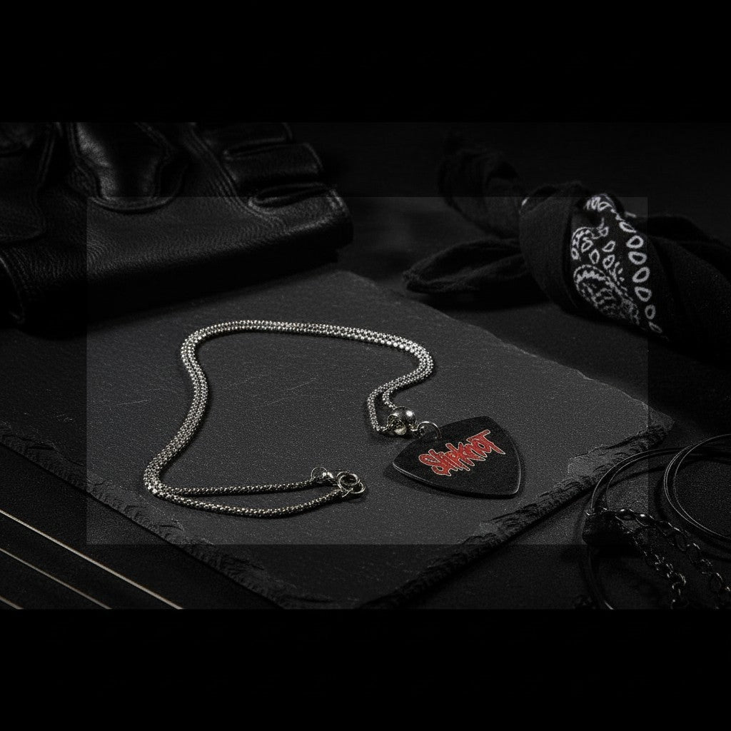 Handmade Slipknot  guitar plectrum necklace Metalhead Festival