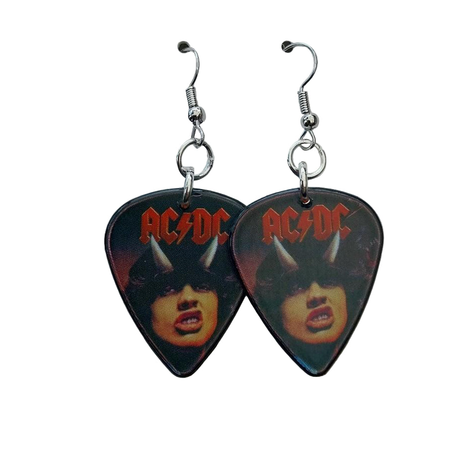 Handmade ACDC gutiar plectrum earings