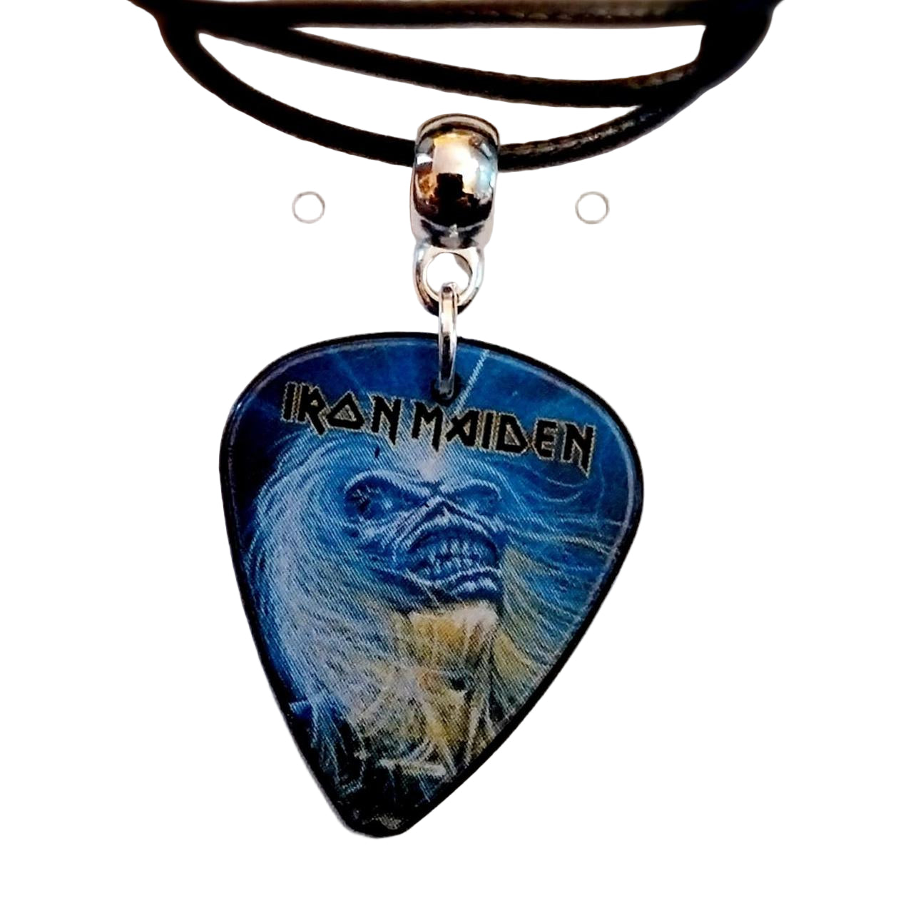 Handmade Iron Maiden guitar plectrum necklace