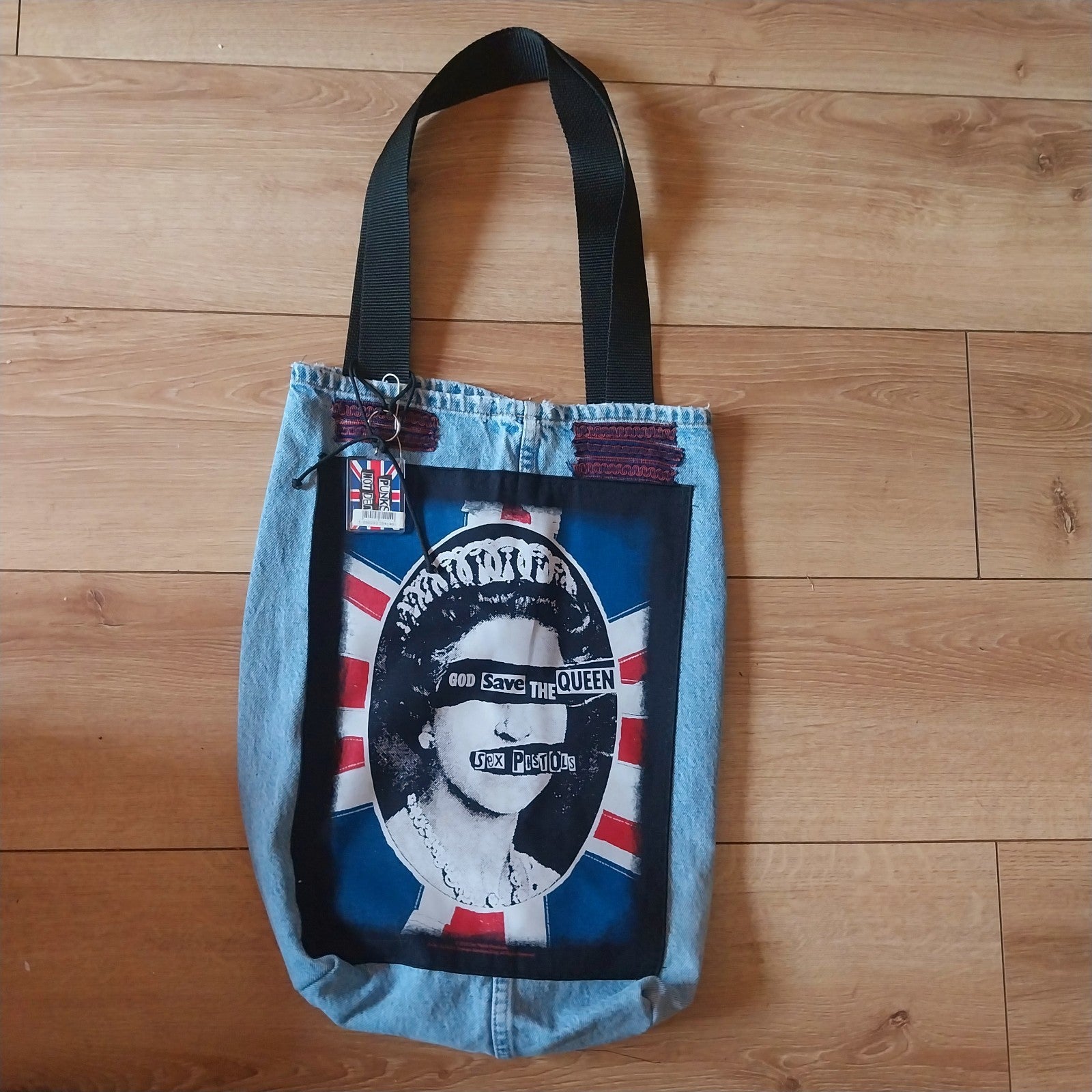 Sex Pistols Punk Handmade Denim Tote Bag Festival