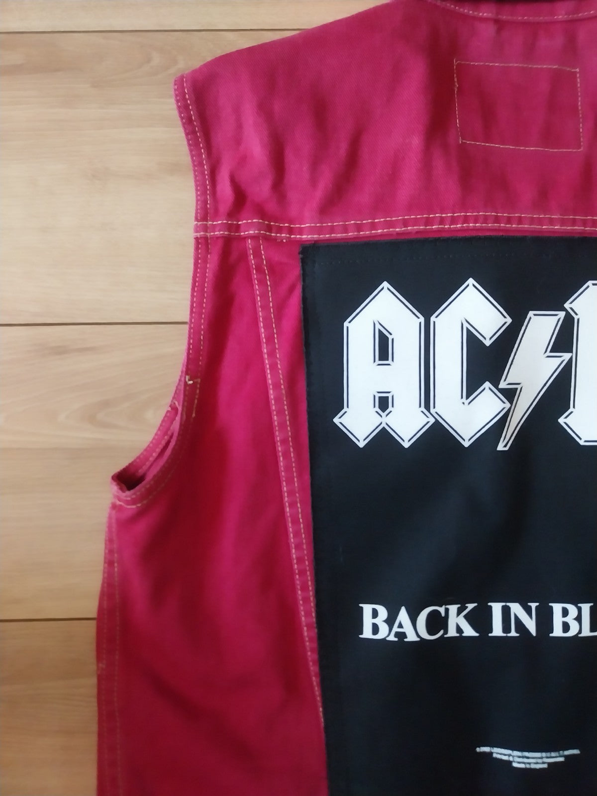 ACDC Reworked  vintage denim waistcoat  Size Small Festival Metalhead