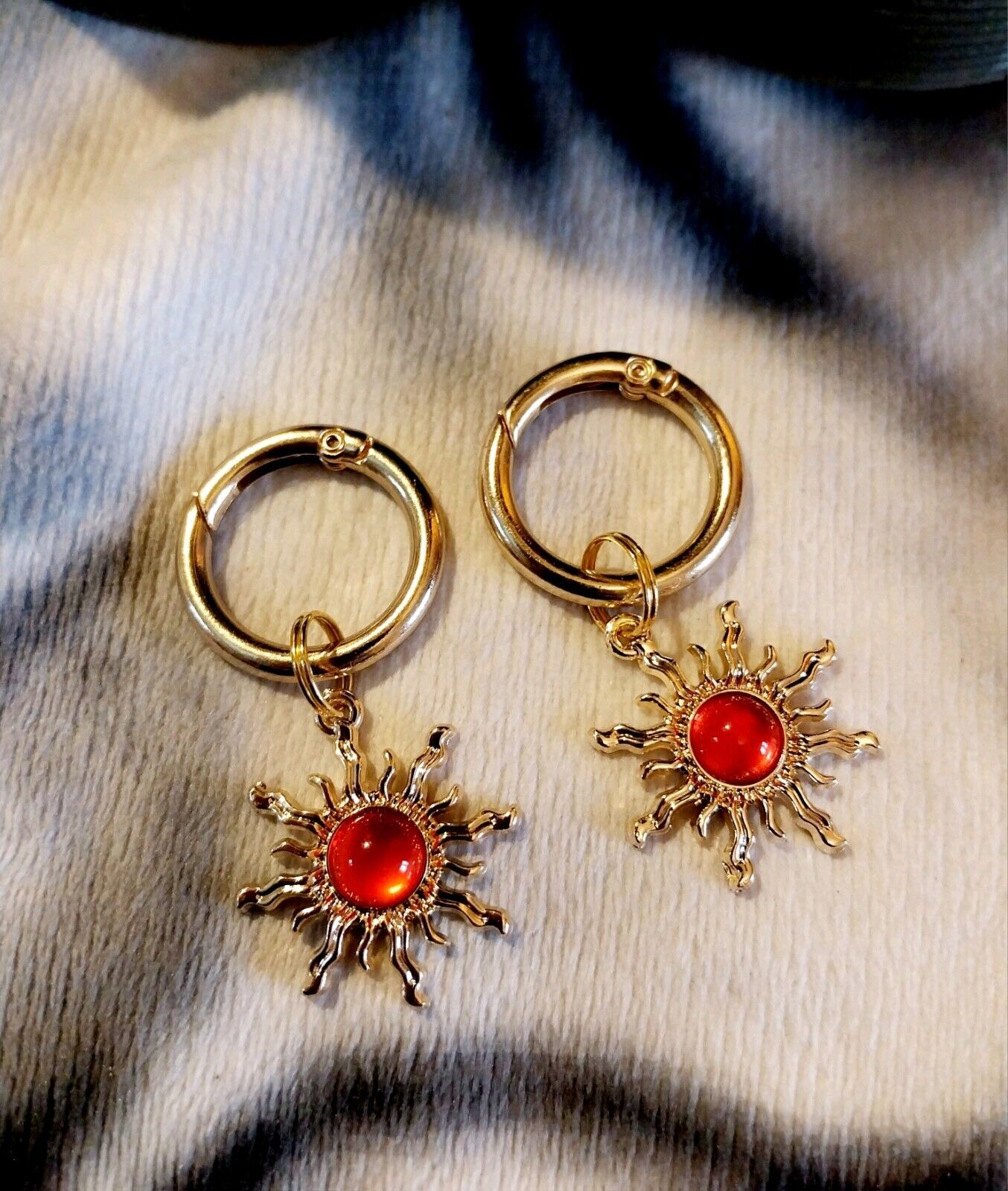 Gold Red Sun  boot charms for goth emo punk