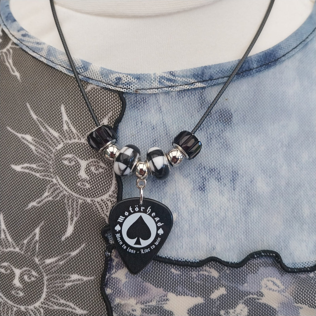 Handmade Motorhead guitar plectrum necklace Metalhead Festival