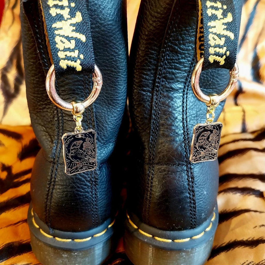 Crow boot charms for Doc Martens boots goth emo punk