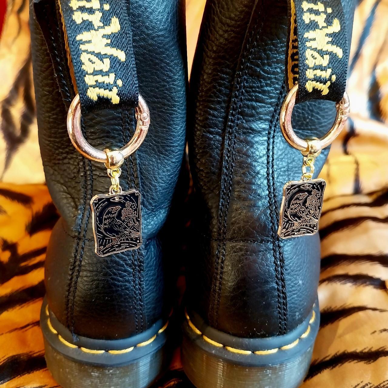 Crow boot charms for Doc Martens boots goth emo punk