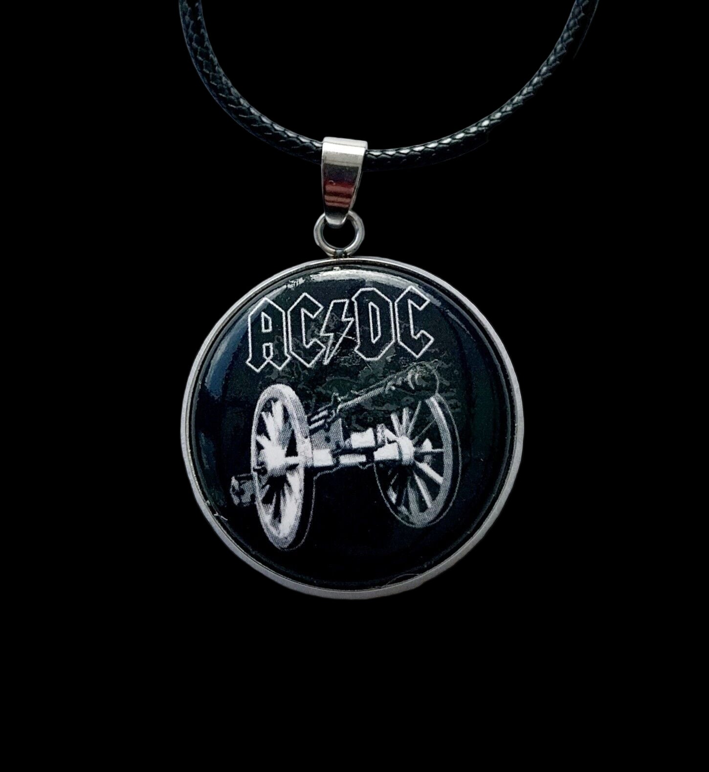 Handmade ACDC Inspired necklace Rock Metal head