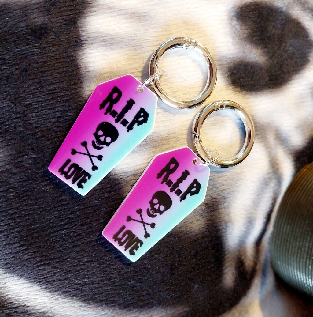 Pink Coffin Skull boot charms for goth emo punk