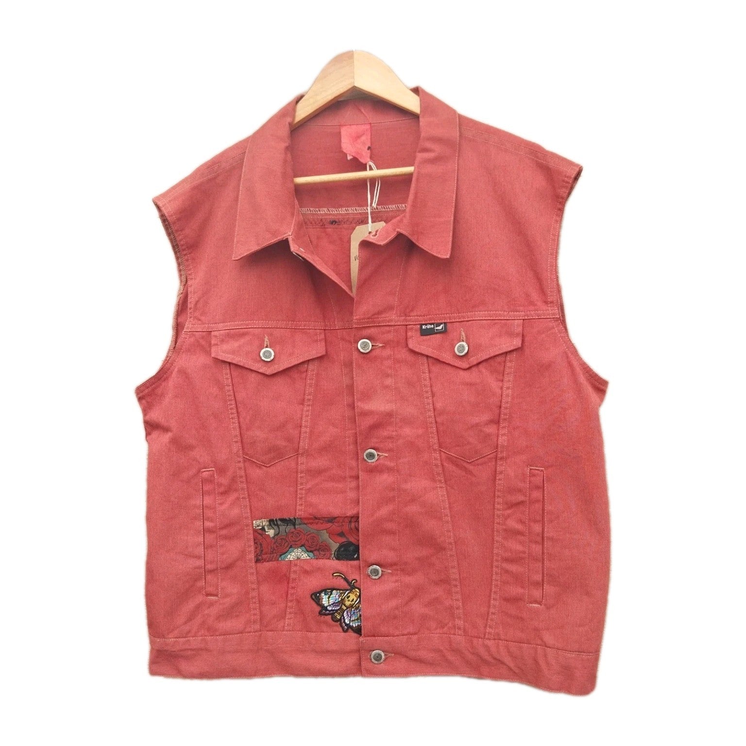 Reworked Vintage Gothic Deathmoth Waistcoat  Size XL Festival