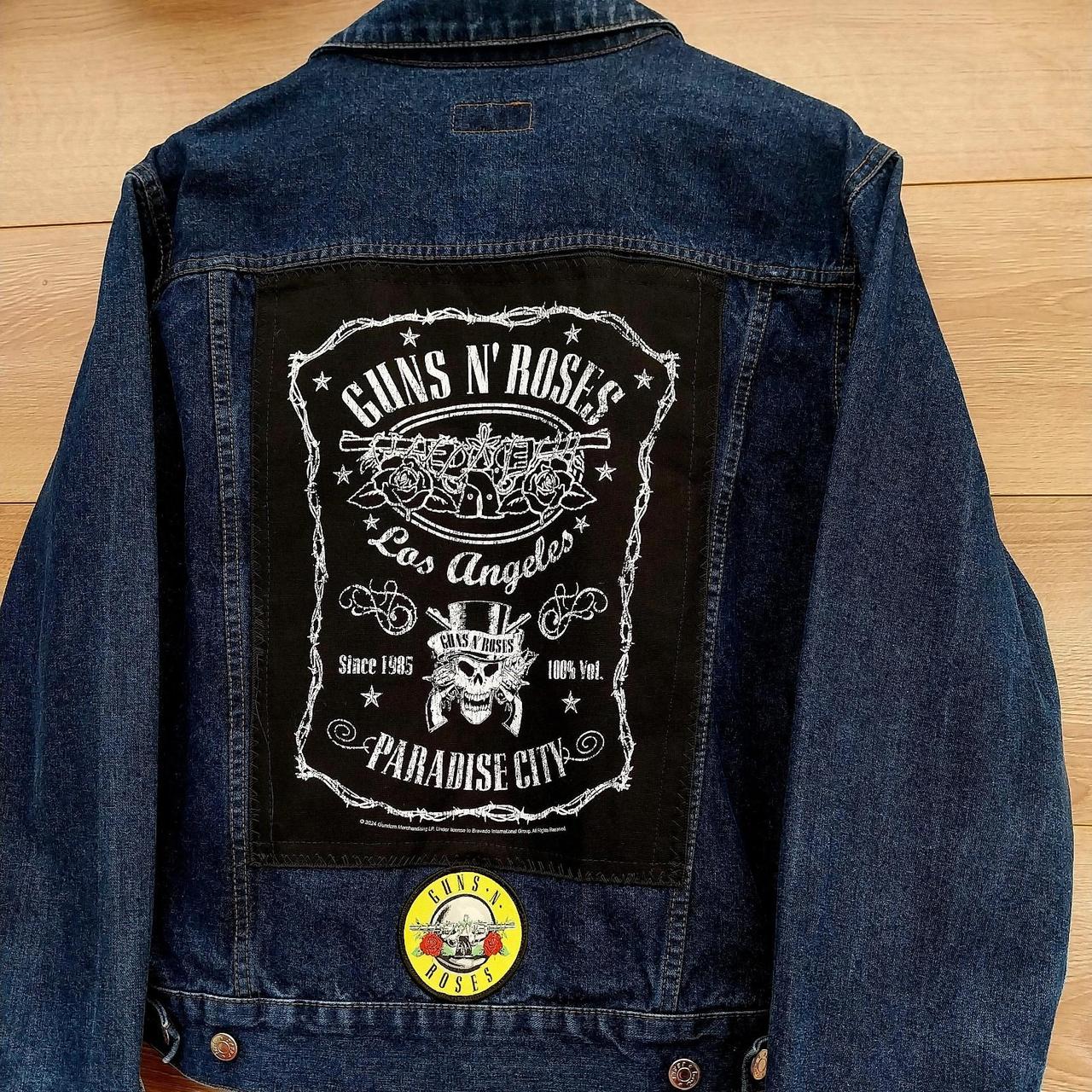 Reworked vintage denim jacket with Guns n Roses on back Size Medium
