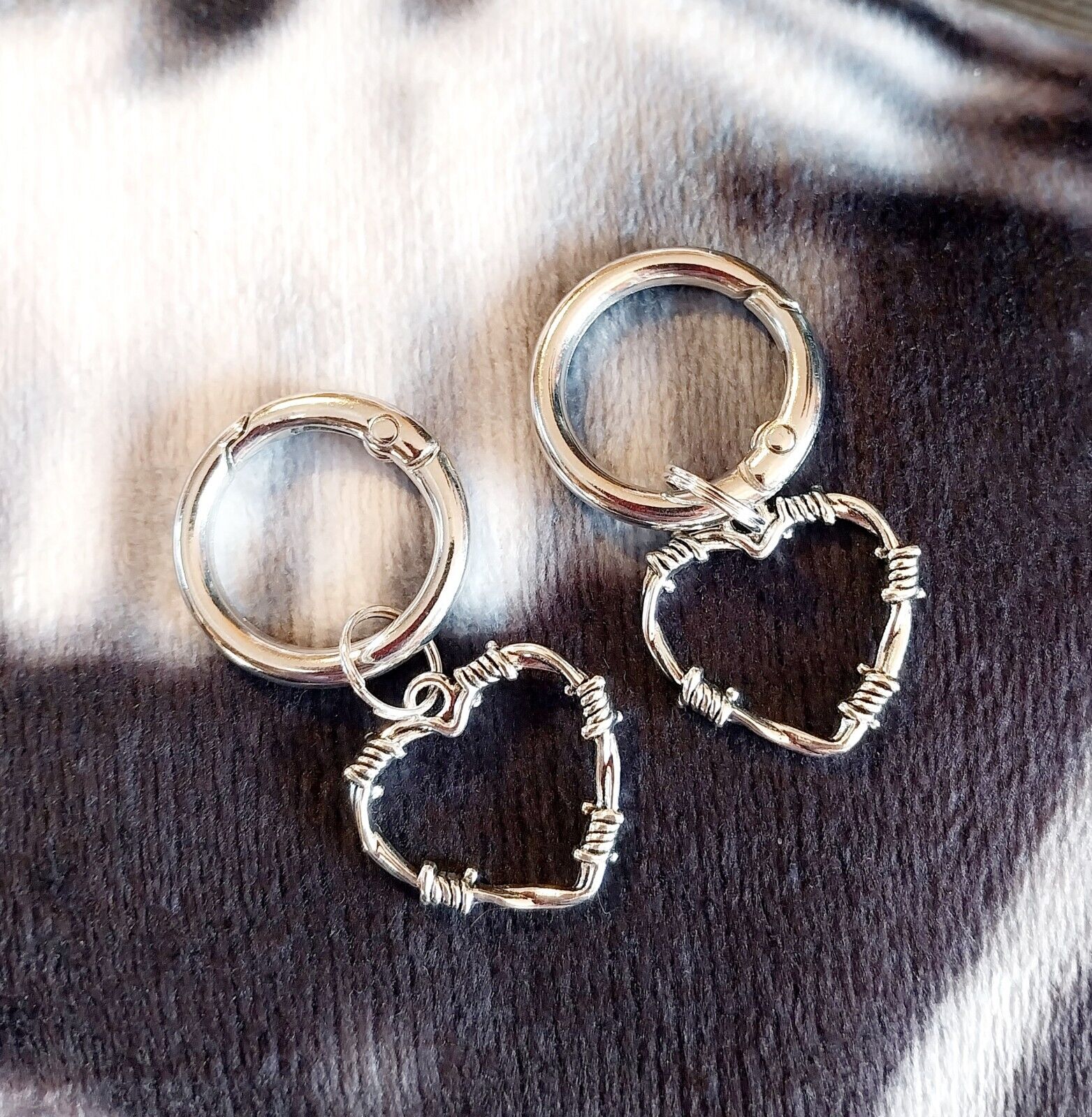 Barbed Wire Heart Boot  charms for goth emo Steam punk