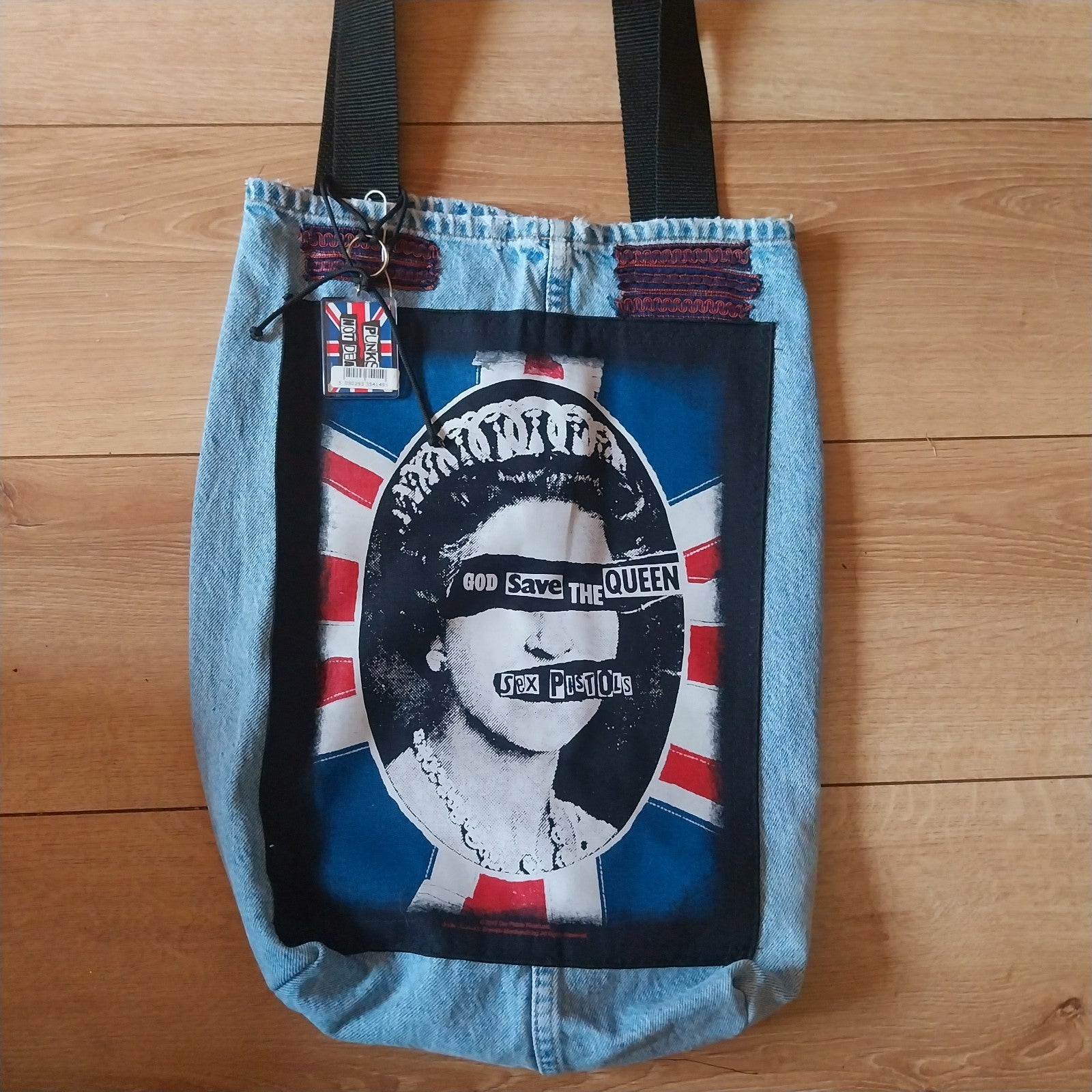 Sex Pistols Punk Handmade Denim Tote Bag Festival