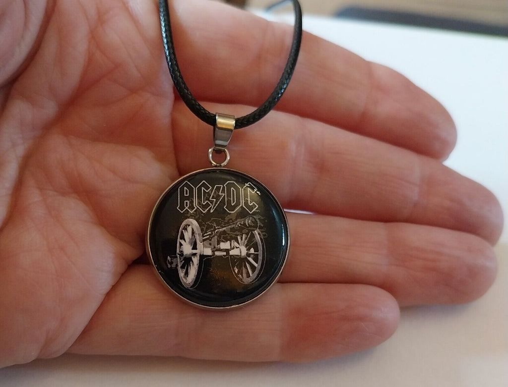 Handmade ACDC Inspired necklace Rock Metal head