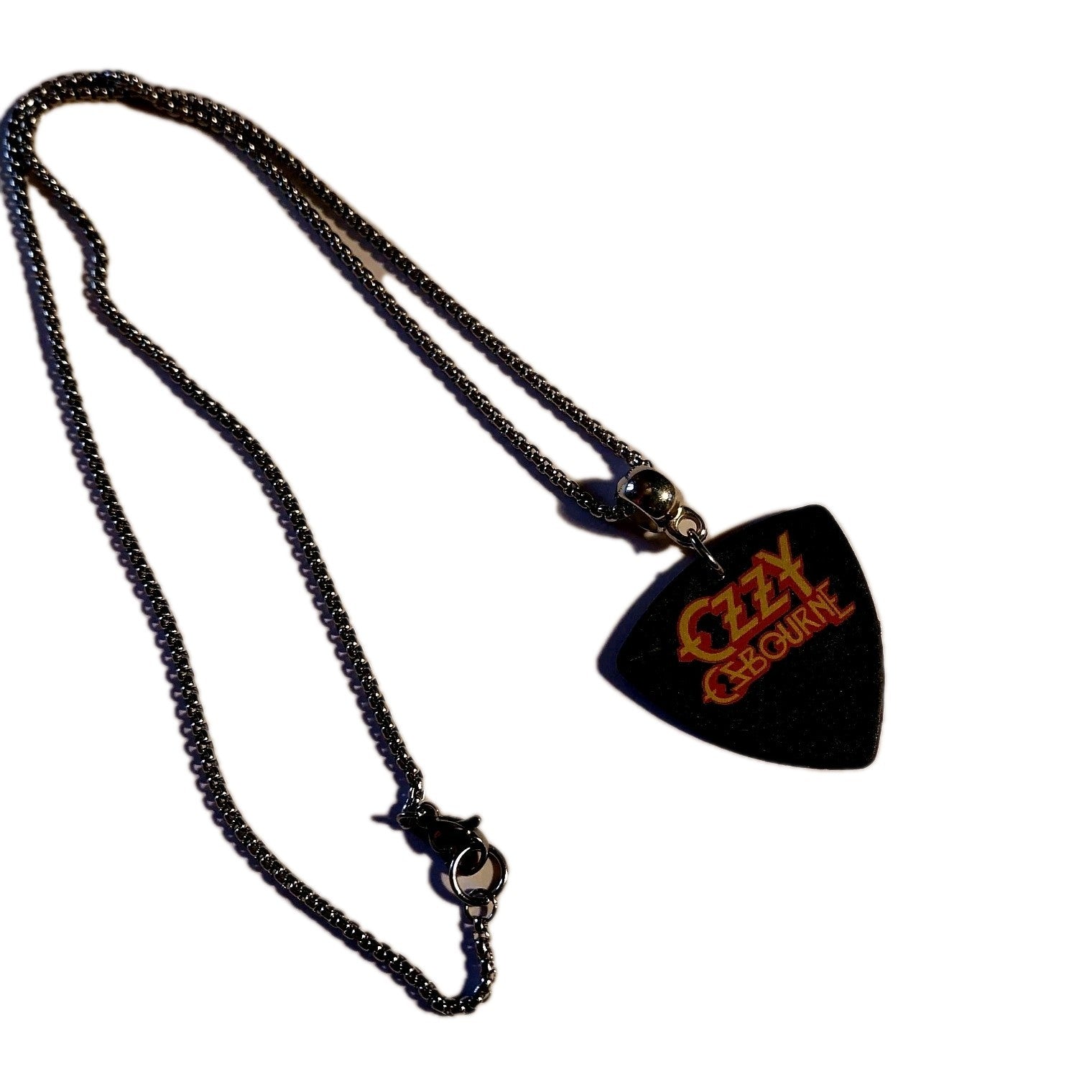 Handmade Ozzy Osborne guitar plectrum necklace Metalhead Festival