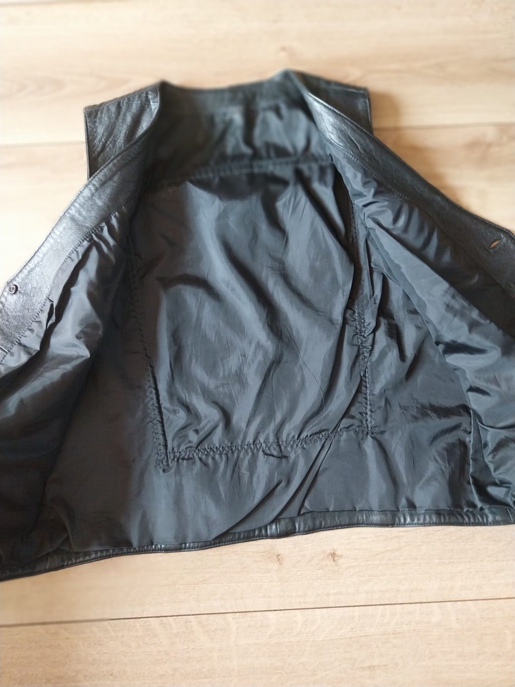 ACDC Vintage black leather waistcoat biker Size Large FESTIVAL