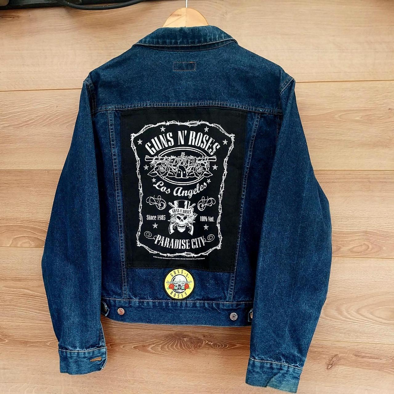 Reworked vintage denim jacket with Guns n Roses on back Size Medium