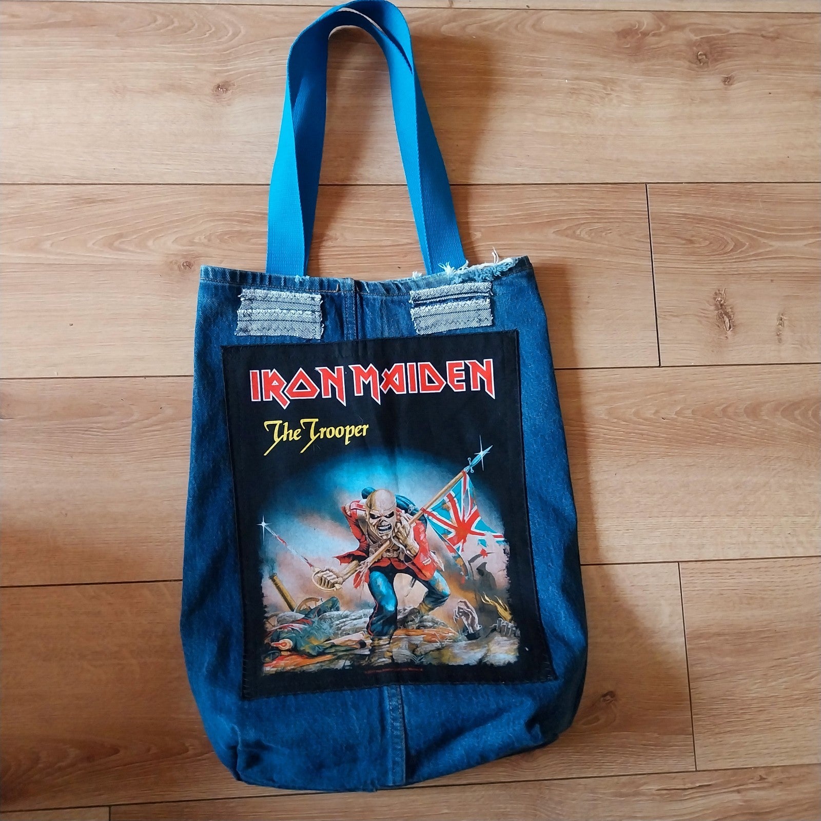 Iron Maiden Metalhead Handmade Denim Tote Bag Festival