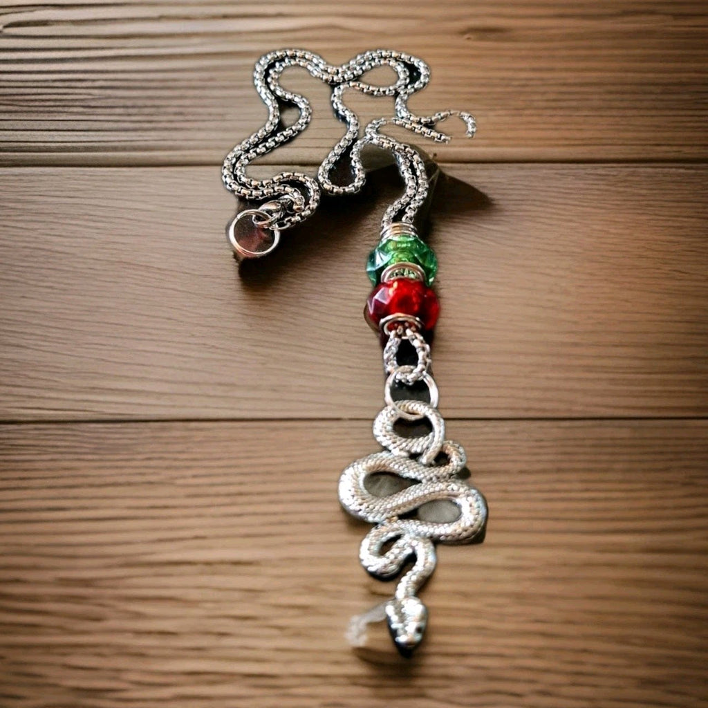 Snake  Serpent Necklace Stainless Steel And Alloy  Witchy Gothic  Alternative