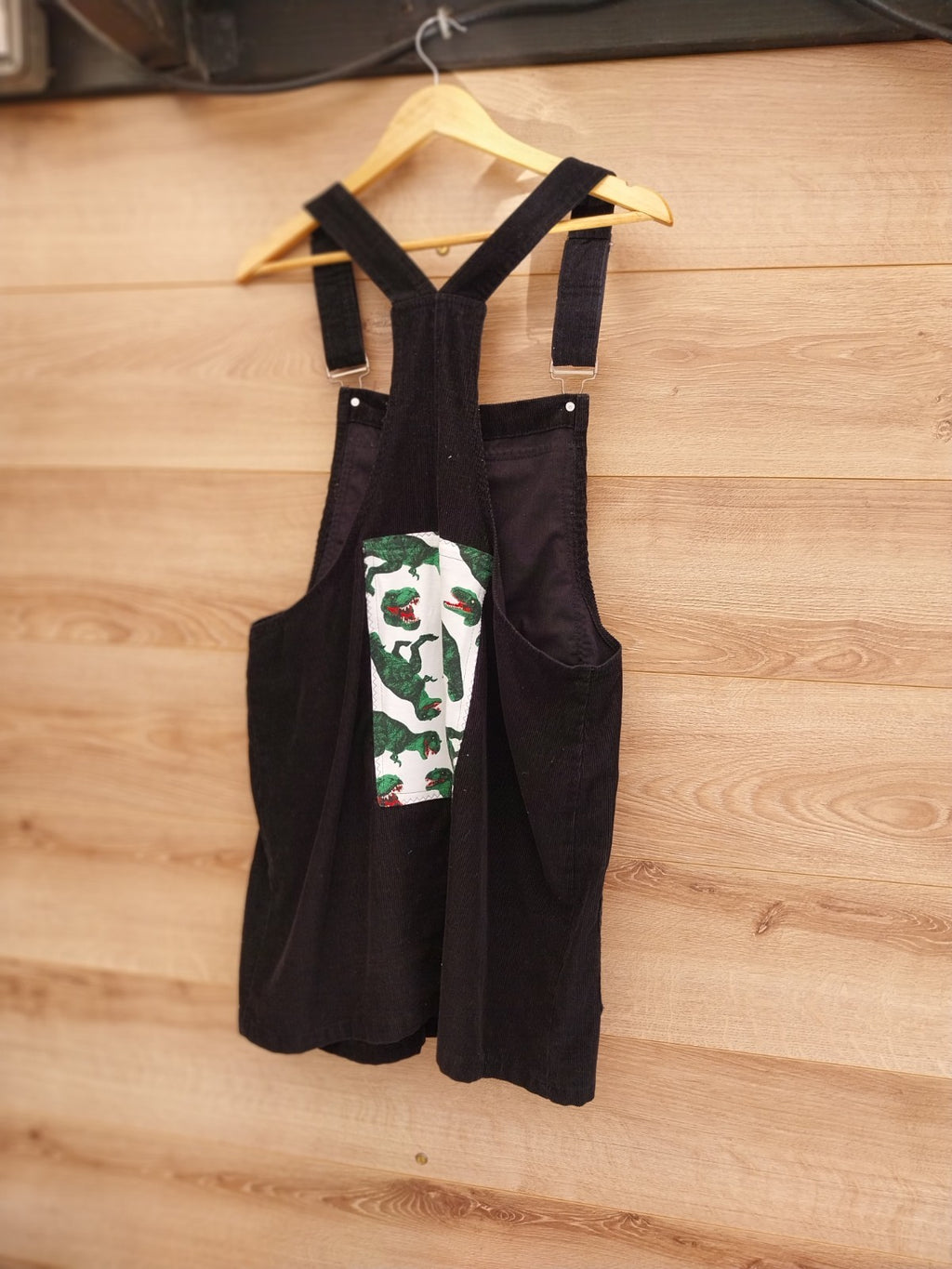 Reworked Dinosaur Dungaree Corduroy Dress Size 16