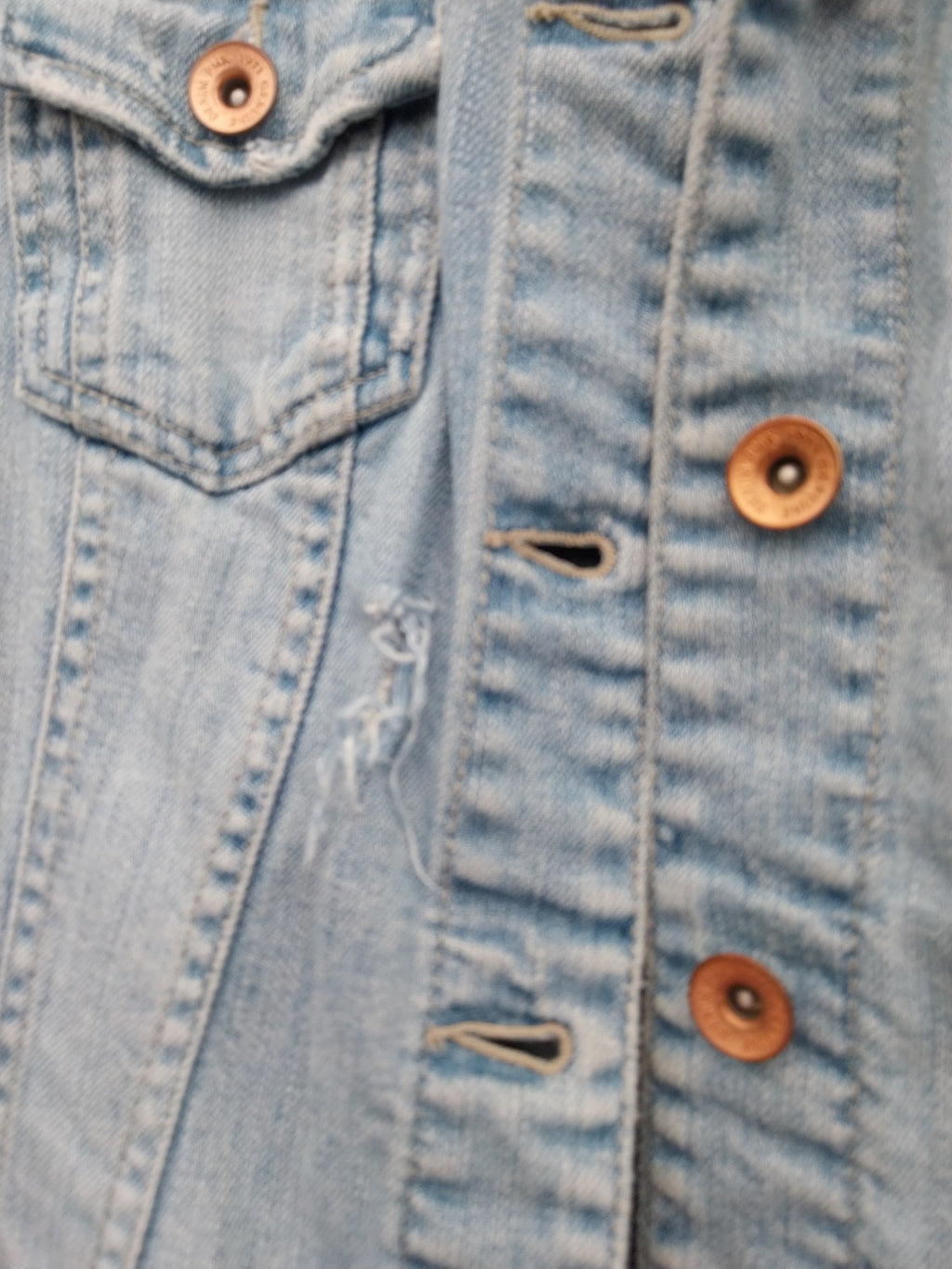 Reworked Frayed denim Waistcoat With NIRVANA Patches  On Back Size 8 Festival