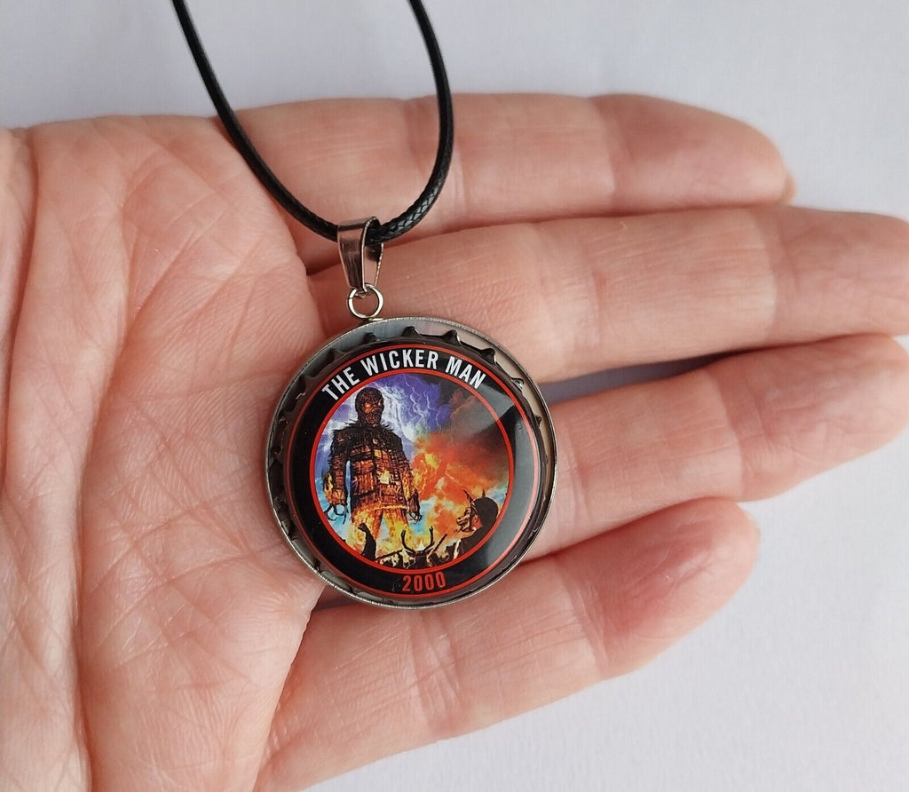 Handmade Iron Maiden bottle top  Necklace The  Wicker man 2000