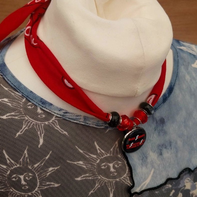 Black Sabbath Bandana Choker Necklace Handmade Festival Metalhead