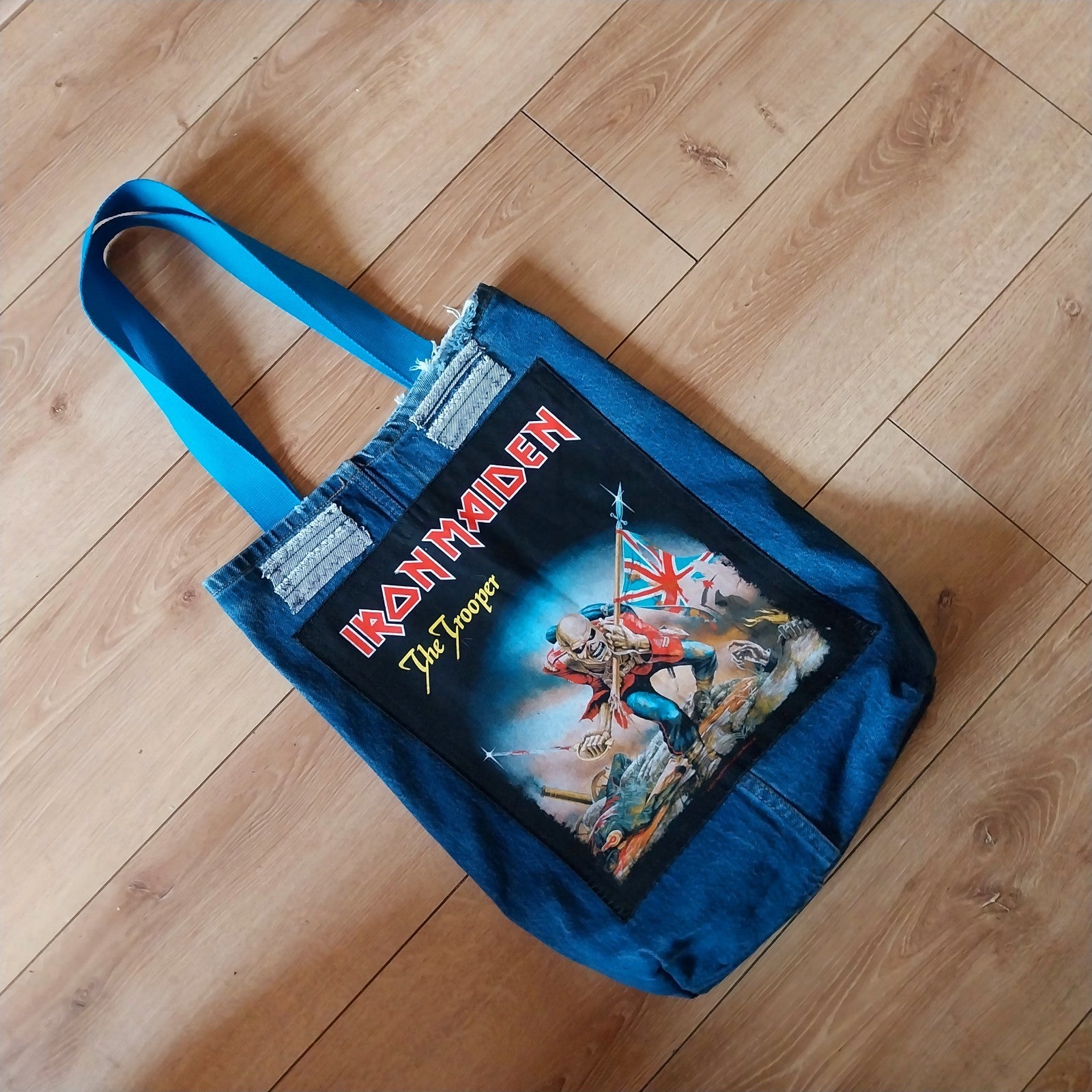 Iron Maiden Metalhead Handmade Denim Tote Bag Festival