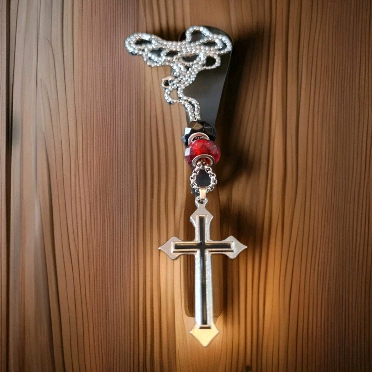 Gothic Cross Stainless Steel And Alloy Necklace Witchy  Alternative