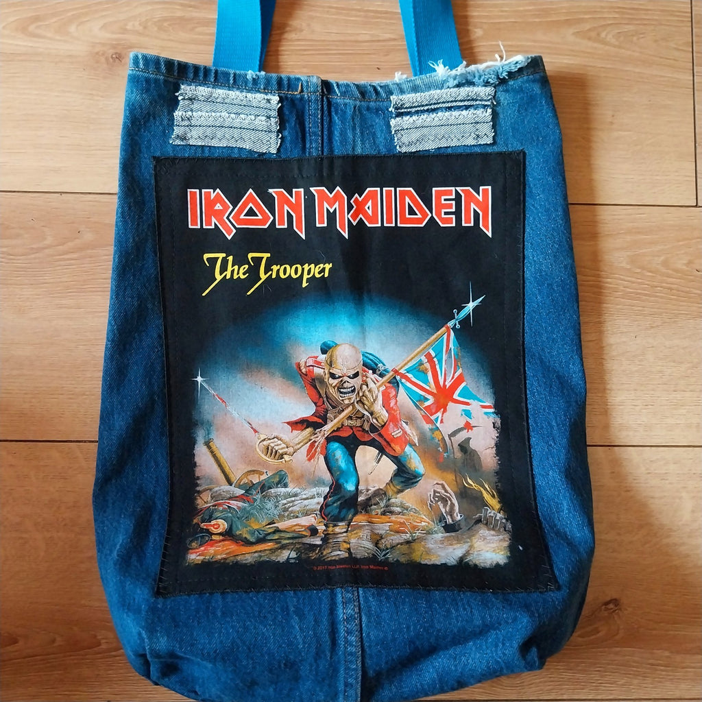 Iron Maiden Metalhead Handmade Denim Tote Bag Festival