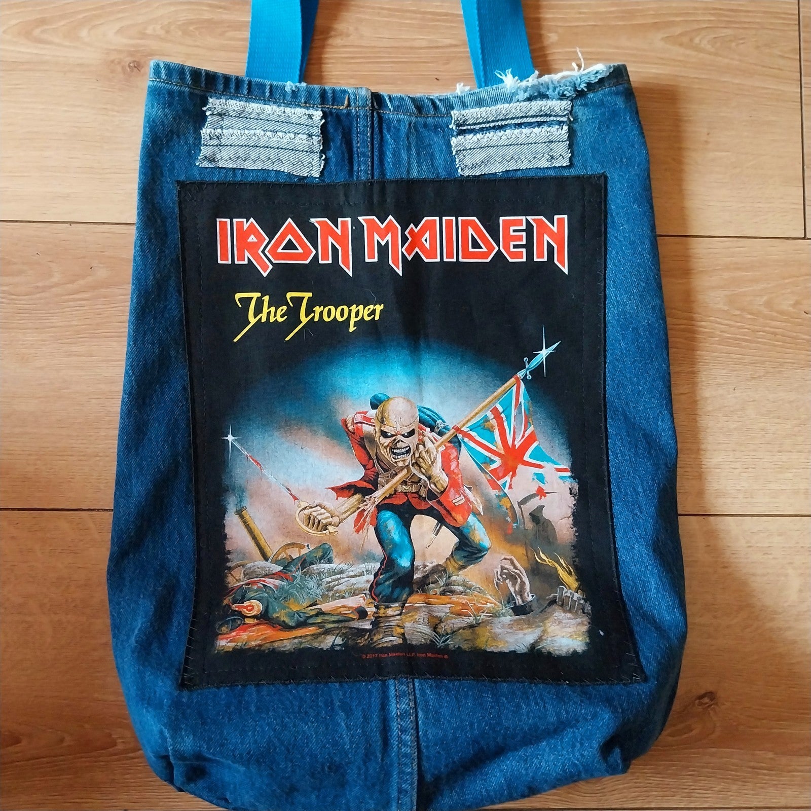 Iron Maiden Metalhead Handmade Denim Tote Bag Festival