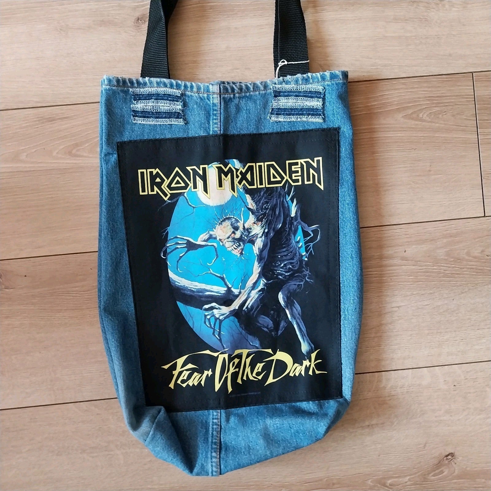 Iron Maiden Metalhead Handmade Denim Tote Bag Festival