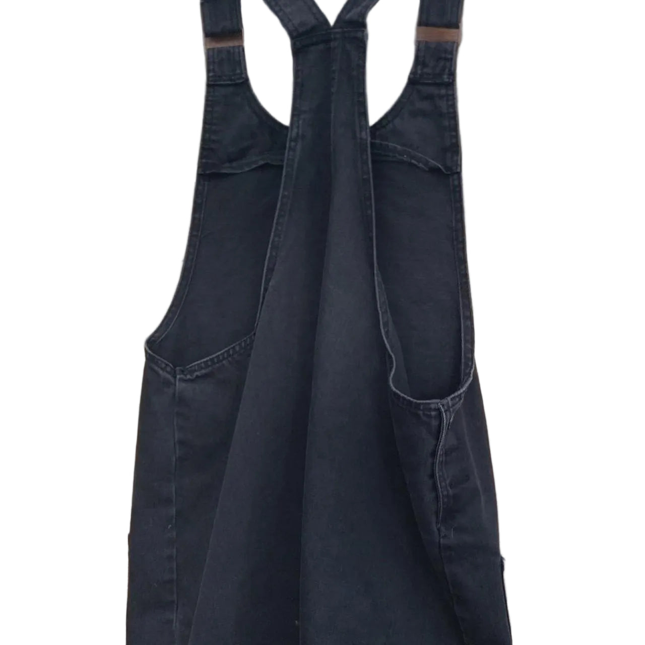 Reworked Slipknot black denim dungaree dress Size 16