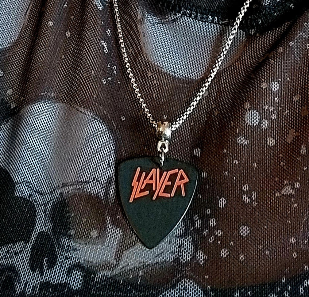 Handmade Slayer guitar plectrum necklace Metalhead Festival