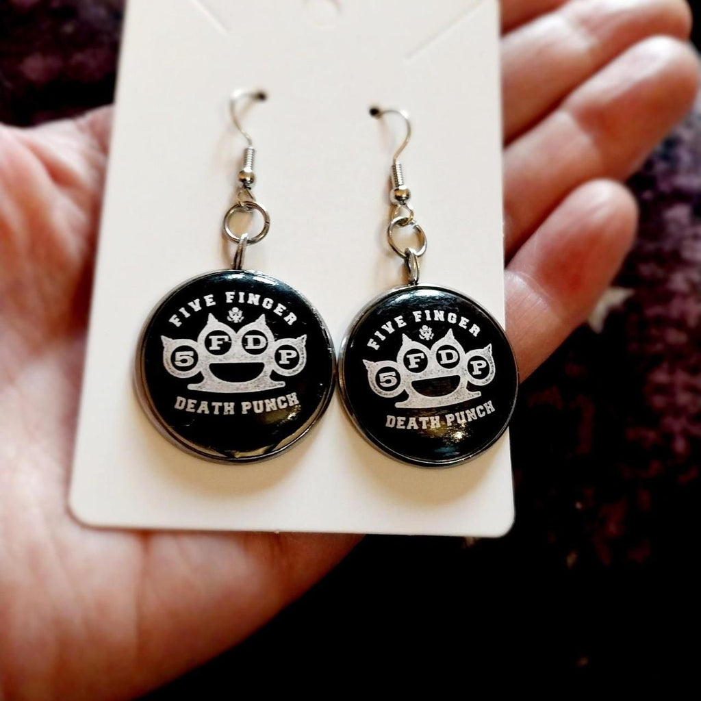 Handmade 5FDP stainless steel earrings