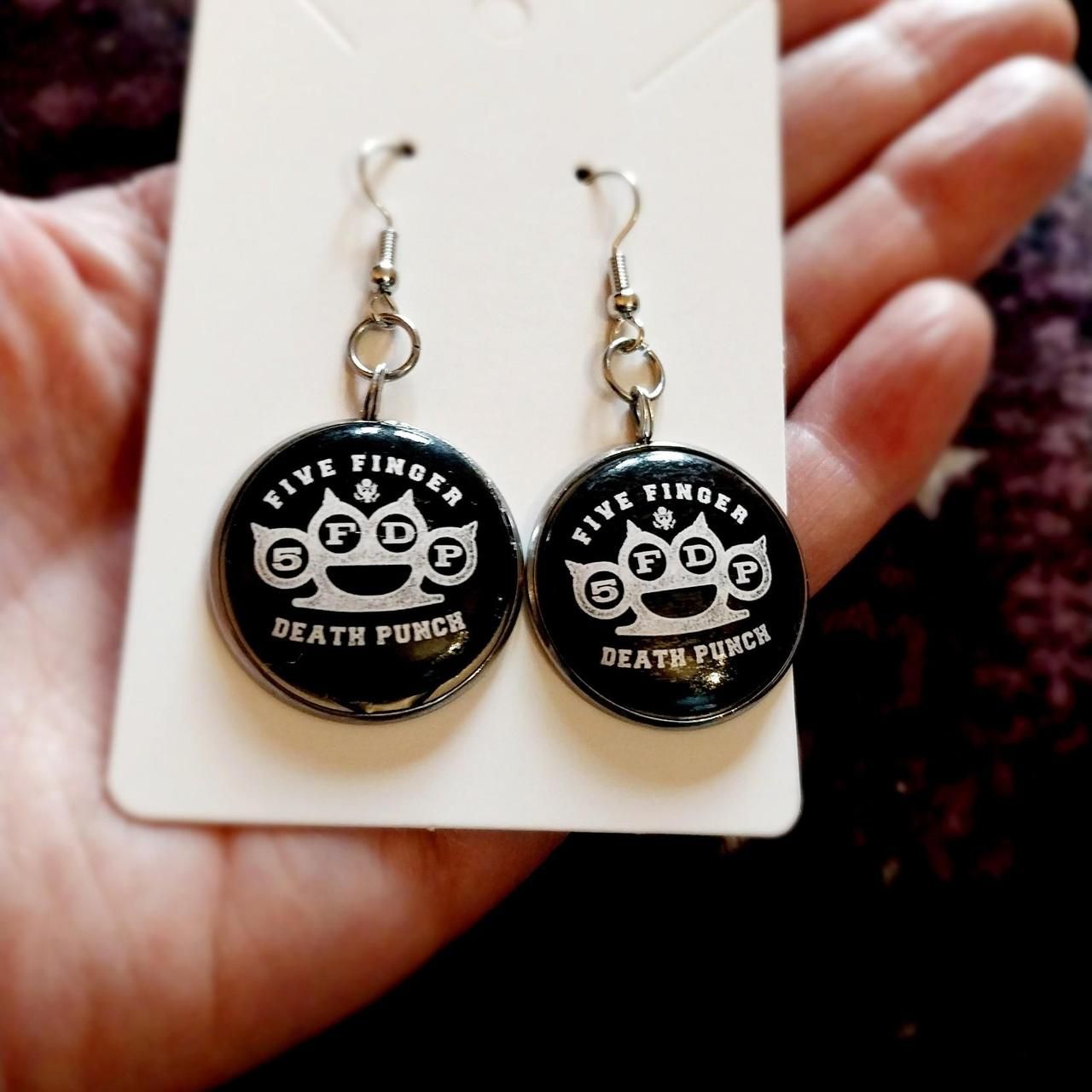 Handmade 5FDP stainless steel earrings