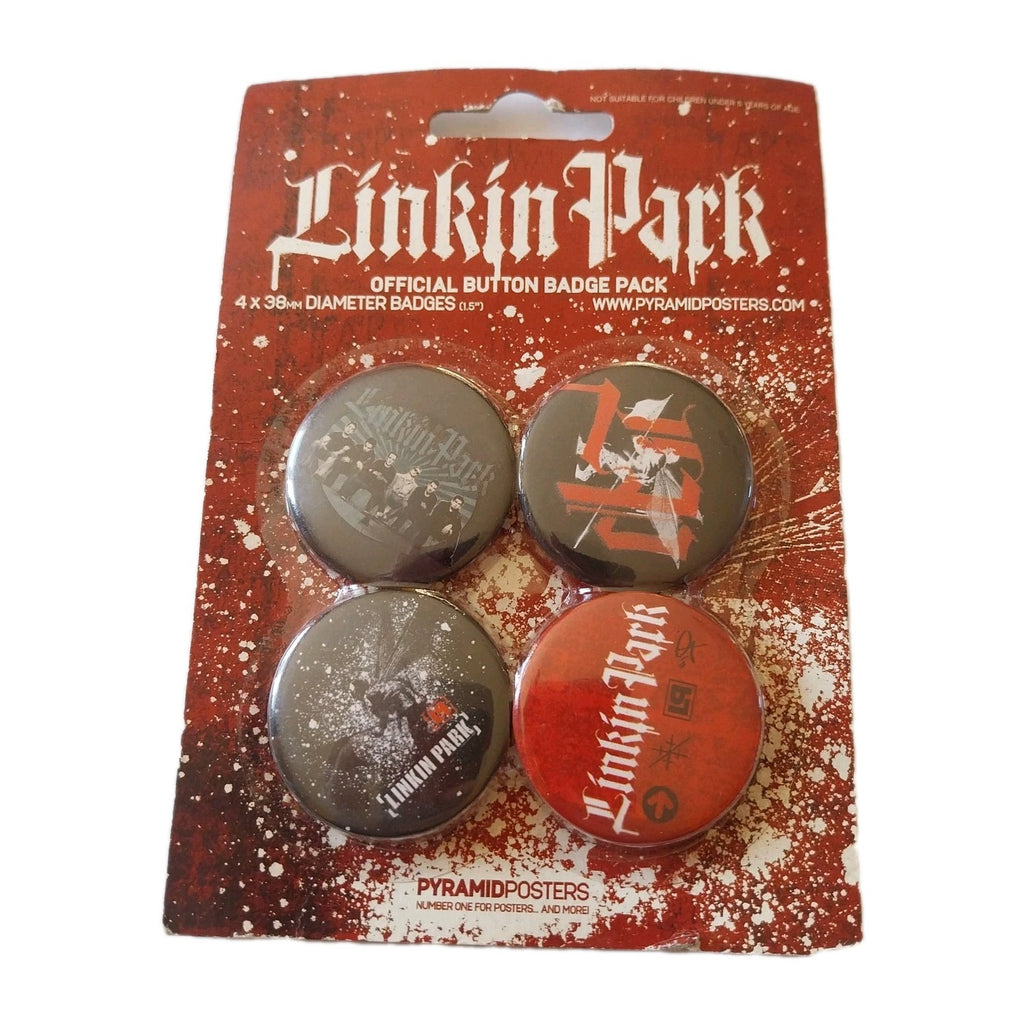 Rare Linkin Park 2006 Official  Badge Pack 4x 38mm Metalhead